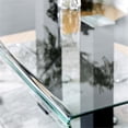 thumbnail image 4 of Furniture of America Marva Glass Top Dining Table in Black and Silver, 4 of 6