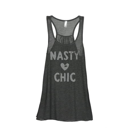 Thread Tank Nasty Woman Chic Women s Sleeveless Flowy Racerback Tank Top Charcoal Small