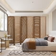 thumbnail image 6 of Room Dividers and Folding Privacy Screens, Boho 6 Panel Room Divider, 67" Room Divider Wall, Modern Room Partition, Privacy Dividers for Rooms, Bedroom, Office, Brown, 6 of 18