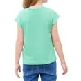 thumbnail image 3 of Cap Sleeve Summer Kids Solid Color Casual Shirt Girls Children Crewneck Simple Shirt Tops for 5-14 Years, 3 of 4