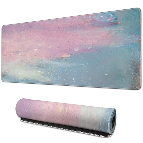 Large Pink Desk Mat,31.5x11.8 inches Mousepad with Ergonomic Desk Pad for Home Office Table Computer-Pink Stay Positive