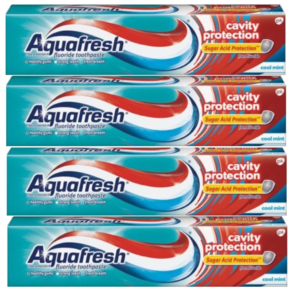 4 Pack AquaFresh Cool Mint Toothpaste Cavity Protection 5.6 Oz Each