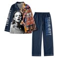 thumbnail image 1 of Spring and Autumn Printed Pajamas Women's Fashion Daily Casual V-Neck Long Sleeve Set Character Pattern Printed Pajama Set, 1 of 2