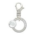 thumbnail image 2 of Delight Jewelry Silvertone Faithfully Yours Eternity Ring - Silvertone Clip on Charm with Clear Crystal Drop, 2 of 4