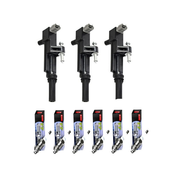 Set of 3 ISA Ignition Coils and 6 Denso Spark Plugs Compatible with