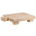 thumbnail image 1 of Pedestal de madera rectangular con asa, pequeño, para baño, base de bandeja de jabón de madera Hy, 1 of 5