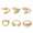 Gold, variant on 6PCS Liquid Magmas Effect Rings Sturdy Alloy Fashion Jewelry Stylish Finger Accessories Ideal For Gifts And Parties