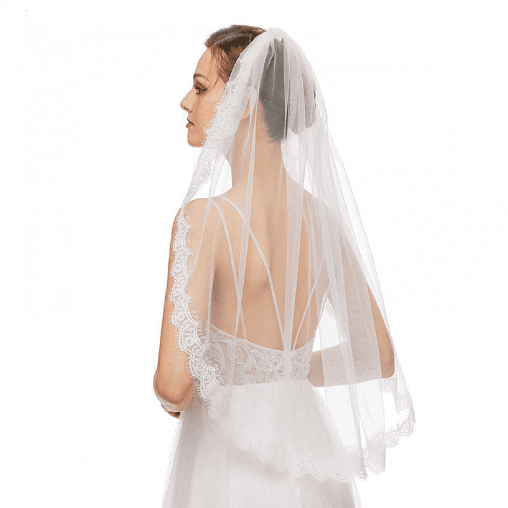 1pc Bridal Head Veil with Comb, Hair Brush Long Single Layer Veil Bridal Wedding Accessories,Temu