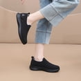 thumbnail image 4 of Orthopedic Walking Shoes for Women Arch Support Casual Slip on Knit Loafers Comfortable Sotf Sole Stretch Gym Workout Athletic Shoes Black Size 7.5, 4 of 7