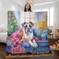 thumbnail image 2 of Watercolor Hello Winter Boxer Chill Christmas Welcome Quilt Blanket Boxers Dog Lover Gifts Idea Cozy Comforter Throw Blanket - 00016, 2 of 5