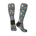 thumbnail image 4 of Daiia Sports Socks Cartoon Space Printed Novelty Crew Socks for Men Women Knee High Socks Cotton Socks Soft & Breathable Support Unisex Socks, 4 of 9