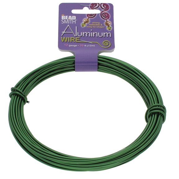 Aluminum Craft Wire Kelly Green 12 Gauge 39 Feet (11.8 Meters)