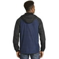 thumbnail image 2 of Sport-Tek Heather Colorblock Raglan Hooded Wind Jacket. JST40, 2 of 5