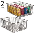 thumbnail image 2 of Metal Wire Food Storage Basket Organizer with Handles for Kitchen Cabinets Pantry Shelf Bathroom Laundry Room Closets Garage - Concerto Collection - 2 Pack - Bronze, 2 of 8