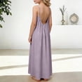 thumbnail image 5 of Girls Dresses Summer Backless Cami Dresses Sleeveless House Dress Purple Flowy Dress Long Sundress Cute Summer Outfits, 5 of 6