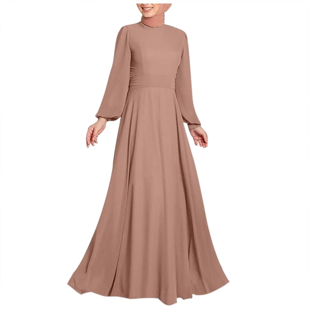 CEHVOM Robe de Fête Musulmane pour Femmes Robe de Printemps à Manches Longues Surdimensionnée en Solde