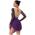 thumbnail image 2 of iiniim Womens Glittery Figure Skating Gradient Dress Gymnastics Active Costume Purple L, 2 of 7
