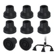 thumbnail image 1 of Quad Cane Tips 1/2 Inch, 8 Pcs Replacement Foot for Standing Stick Women Men Seniors, Black(Style 3), 1 of 7
