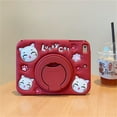thumbnail image 4 of TECH CIRCLE Cartoon Tablet Case for iPad Mini 5th Generation (2019) /iPad Mini 4 Case 7.9 Inch, Cute Case for Kids, Built-in Rotating Kickstand & Handle, with Shoulder Strap, Portable Case, Red Cat, 4 of 7