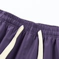 thumbnail image 7 of Mens Baggy Cargo Pants Multi Pockets Wide Leg Sweat Pants Drawstring Workout Casual Loose Trouser Streetwear M, Purple, 7 of 7