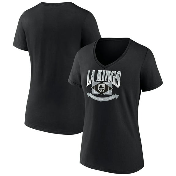 Women's Black Los Angeles Kings Slapshot V-Neck T-Shirt