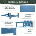 thumbnail image 7 of Ciokea 7-Piece Outdoor Dining Set with Table and 6 Chairs HDPE Patio Set Umbrella Hole Garden Backyard Poolside Navy, 7 of 7