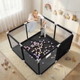 thumbnail image 5 of Baby Playpen, Outdoor Play Yard, Portable Play Yard 4-Panel- Baby Foldable Safety Playpen for Infant Toddler, Black, 5 of 7
