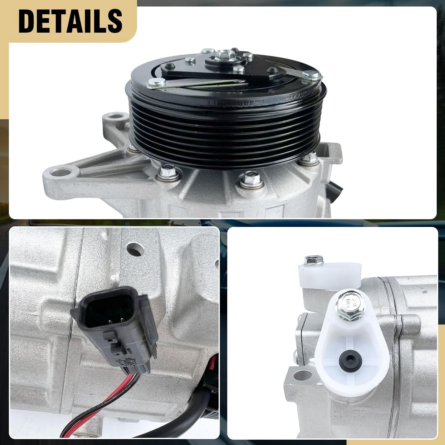 AC Compressor with A/C Clutch for Nissan (Maxima/Murano/Pathfinder/Quest 2.5L/3.5L 2009-2017) & INFINITI (QX60/JX35 2.5L/3.5L 2013-2014) | Replaces 926001JA0A, 926003JA1A