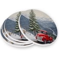 thumbnail image 3 of Christmas Truck Coasters Absorbent Moisture Non-Slip Drink Coaster Ceramic Stone with Cork Base Desktop Protection, 2PCS, 3 of 6