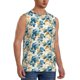 thumbnail image 2 of Fotbe Vintage Blue Flowers Men's Camiseta sin Mangas Estampada para Hombres, Playera Casual para Gimnasio, Entrenamiento, Playa-Medium, 2 of 7