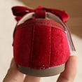 thumbnail image 5 of FAHXNVB Girls Velvet Mary Jane Shoes Double Bow T Strap Soft Sole Dress Shoes Solid Color Birthday Party Cute Shoes 1-9.5 Years, 5 of 8