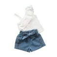 thumbnail image 3 of Ensemble 2 Pcs/ensemble Hauts et Shorts Fille Été Tenue Enfant Sans Manches, 90cm, 3 of 6
