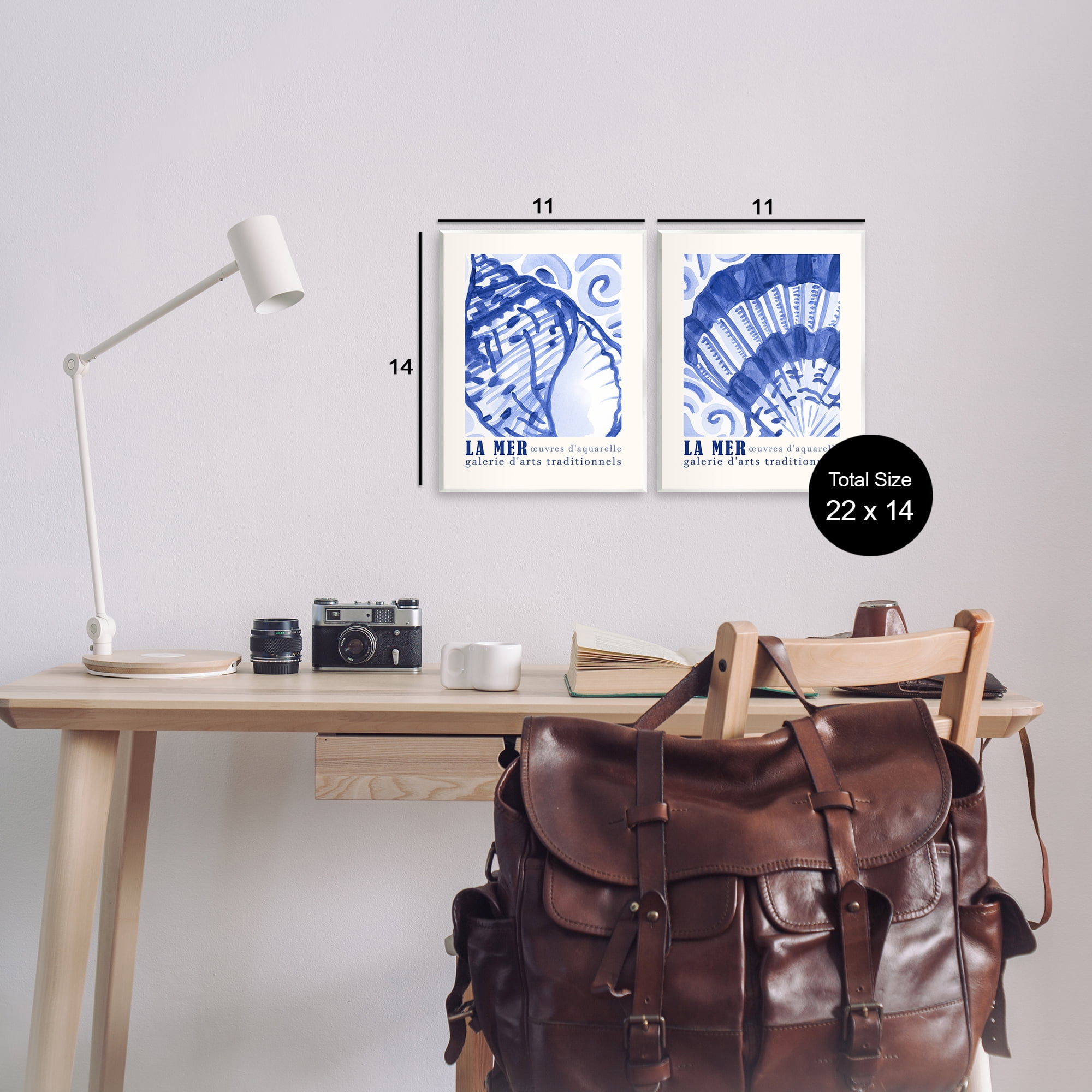 Stupell Industries Seashell Gallery Posters Nautical & Beach Painting Unframed Art Print Wall Art, 11 x 14, Set of 2