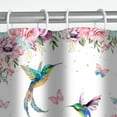 thumbnail image 5 of Watercolor Flower Hummingbird Shower Curtain for Bathroom Pink Wildflower Polyester Fabric Botanical Shower Curtain with Hooks,Spring Bathroom Decor 72x72 Inches, 5 of 6