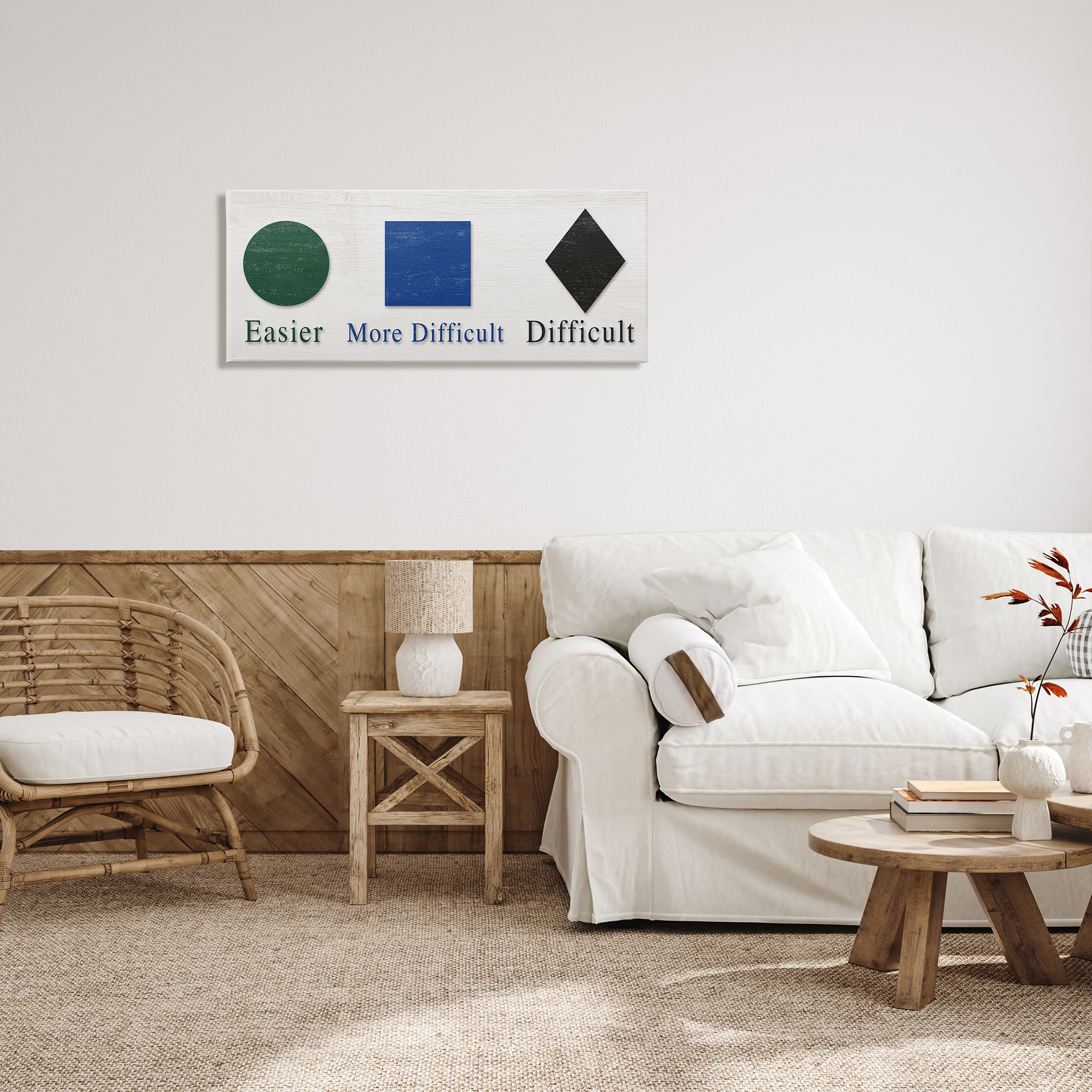 Stupell Industries Ski Mountain Symbols Easy Green Difficult Black Diamond, 40 x 17, Design by Daphne Polselli