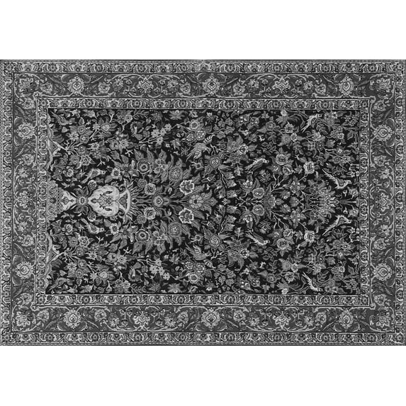 Ahgly Company Indoor Rectangle Persian Gray Traditional Area Rugs, 5' x 7'