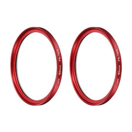 Uxcell Ultra Slim Lens Filter (52mm 2Pcs) - Multi Coating Aluminum Circular Screw-in Camera Protection Lens Filter for Camera Photography Lens Red