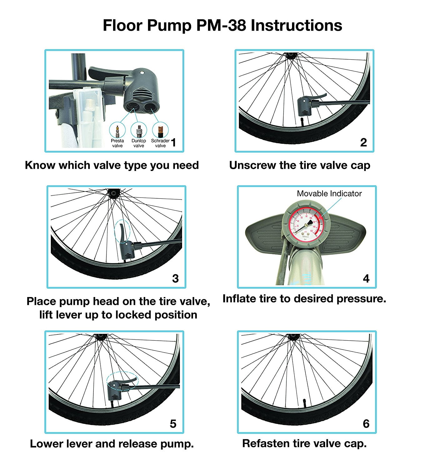 bike pump dual valve
