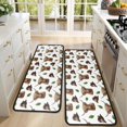 thumbnail image 4 of Kitchen Rugs Sets Of 2,White Highland Cow Hat Leaf Pattern Anti Fatigue Kitchen Mat Rugs Non Slip Washable,Decorative Kitchen Floor Mats for Kitchen,Sink,Laundry,17"x47"+17"x47", 4 of 5