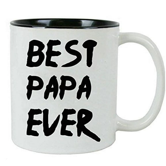 Best Papa Ever White Ceramic Coffee Mug (Black) with White Gift Box