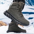 thumbnail image 4 of CHENge Winter Boots for Men Wide Mid-Calf Square Toe Insulated Lined Breathable Shorts Pull-On for Cold Weather Hiking Shoes(Army Green,8.5), 4 of 6