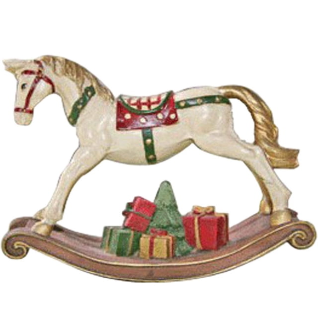 Muñeca de caballo mecedora Estatua de resina mecedora para decoración para hogar, escultura de adorno de animales, artística , escultura decorativa Magideal Muñeca de caballo mecedora