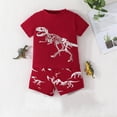 thumbnail image 4 of Rovga Kids Toddler Boys Summer Clothes Child Outfits Short Sleeve Dinosaur Tees And Shorts Sets Summer Clothes Size 2 To 7Y Leisure Clothing, 4 of 4