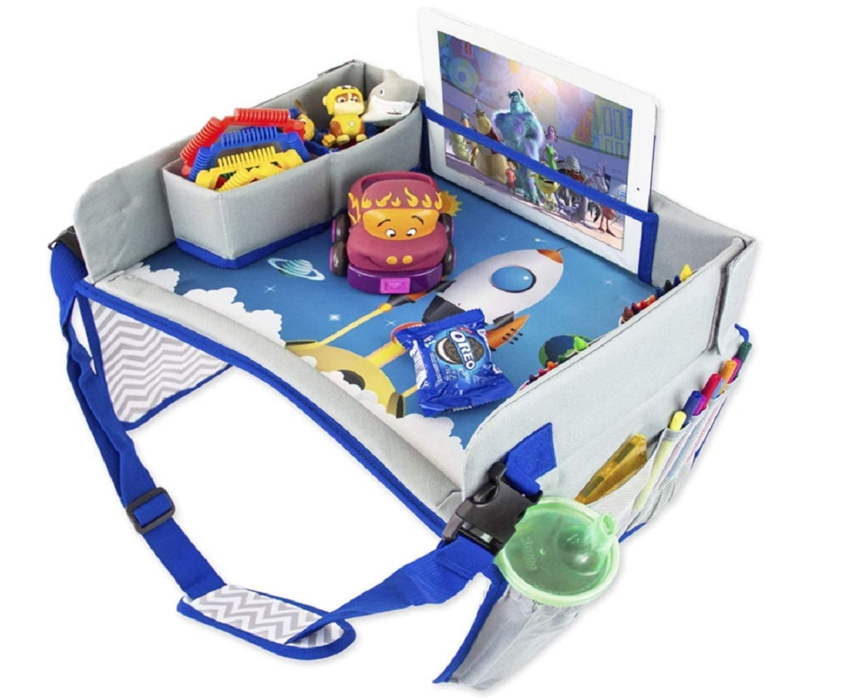 Thr33E Car Seat Kids Travel Tray Active Accessory for Child’s (Blue