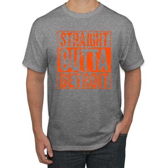 Wild Bobby, Straight Outta Detroit DET Fan Fantasy Baseball Fans, Sports, Men Graphic Tee, Heather Grey, X-Large