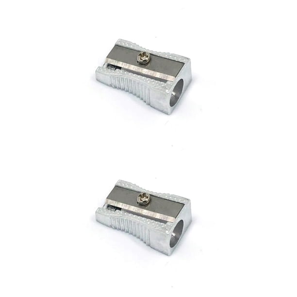 Methold Metal Mini Pencil Sharpeners School Tools Office Manual Bulk Pencils Alloy Silver Classical Learning Sharpening Plata 2piezas