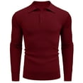 thumbnail image 3 of Golf Shirts for Men Long Sleeve Knitted Button Collared Pullover Tees Shirt Casual Solid Breathable Basic Loose Comfort Lapel Workout Tops, 3 of 5