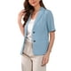 thumbnail image 4 of INSPIRAR CHIC Conjunto de Traje de 2 Piezas para Mujeres Blazer con Solapa Muesca Vestido en Capas Talla XS Azul Claro, 4 of 6