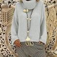 thumbnail image 1 of Offres Articles! Aqestyerly Cardigan à Capuche pour Femmes Mode Décontractée Solide Confortable Chandail à Col Roulé à Manches Longues, 1 of 9