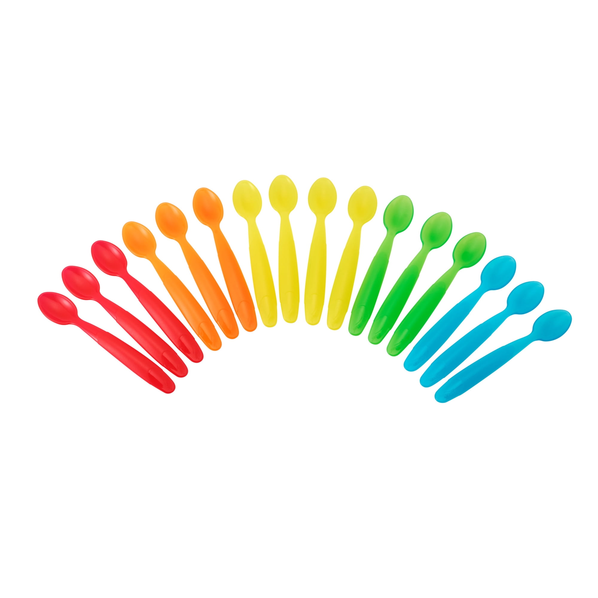 The First Years Take & Toss Dishwasher-Safe Infant Feeding Spoons, Rainbow Colors, 16 Pk